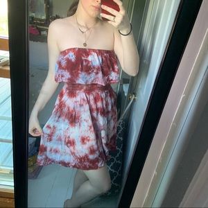 Cute tie-dye strapless dress ❤️